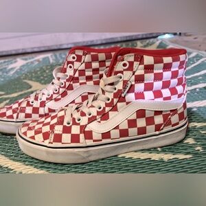 Vans Hi Top Filmore Red and White Checkered Size 7 Women’s